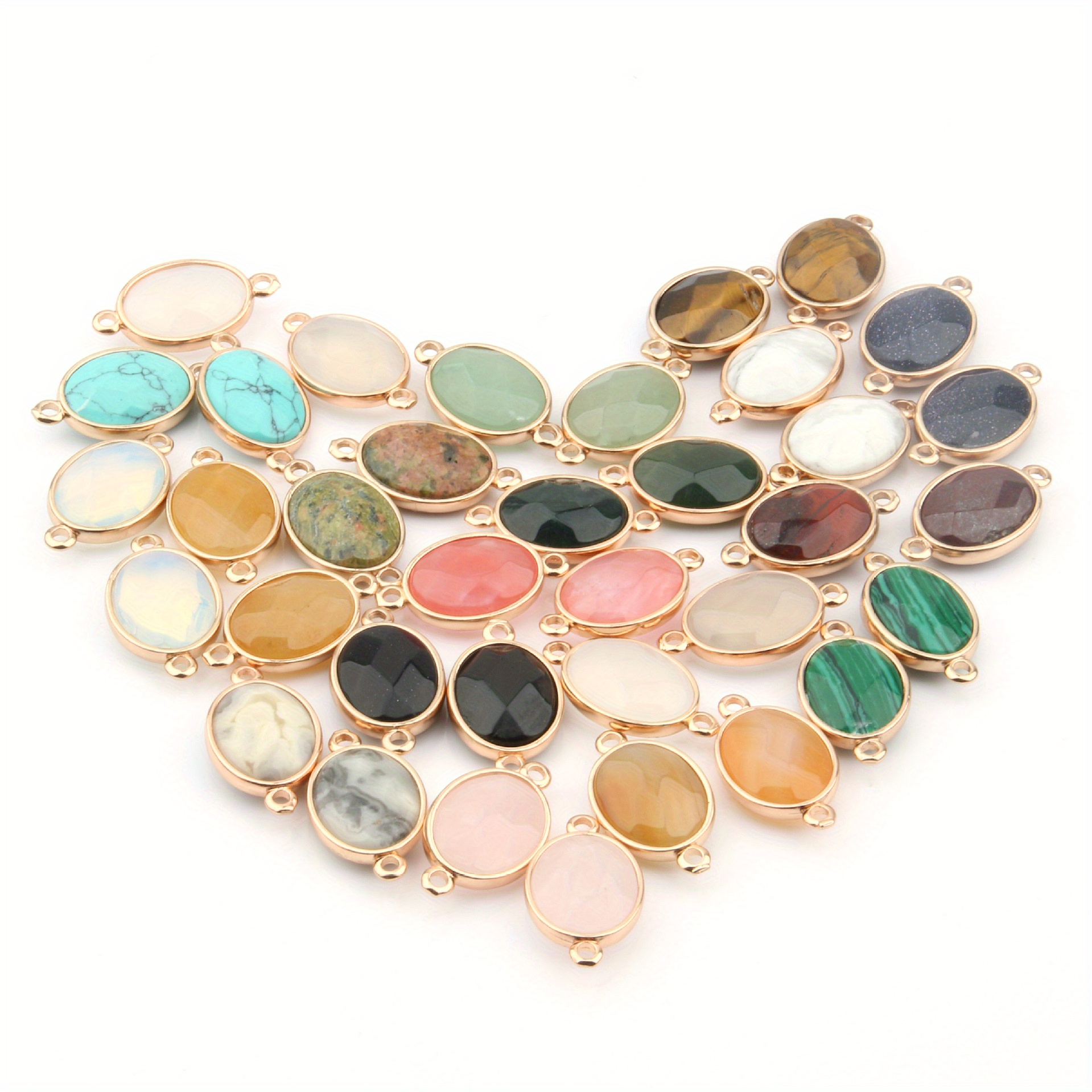Natural Stone Oval Edge Faceted Pendant Set